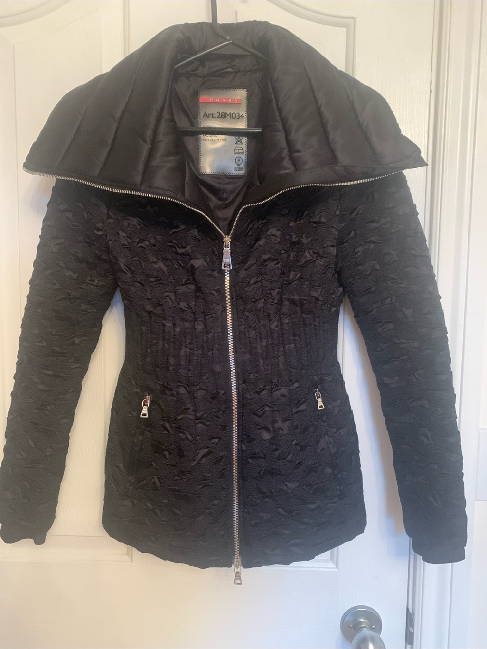 Prada Linea Rossa-style insulated jacket.